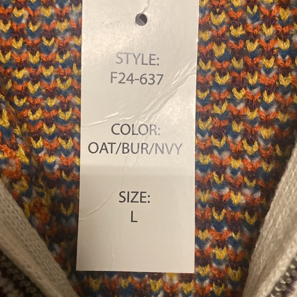 NWT Sloan Rouge Knit Sweater, Size L, Color OAT/BUR/NVY - Picture 5 of 9